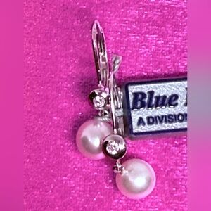 MIKIMOTO Blue Lagoon 14k pearl and diamond earrings!